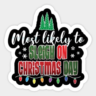 Sleigh on Christmas Day Sticker